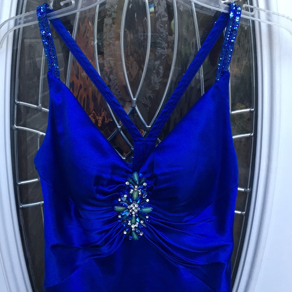 Gorgeous silk royal blue gown/prom dress